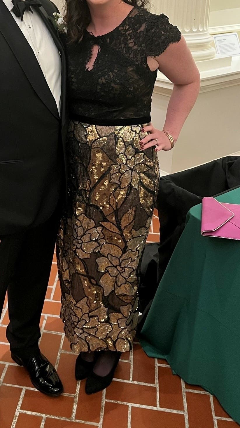 【Marchesa Notte】シルクオーガンザ ホルターネックワンピース 二層シルクジョーゼット シアー ハイネックホルターネック