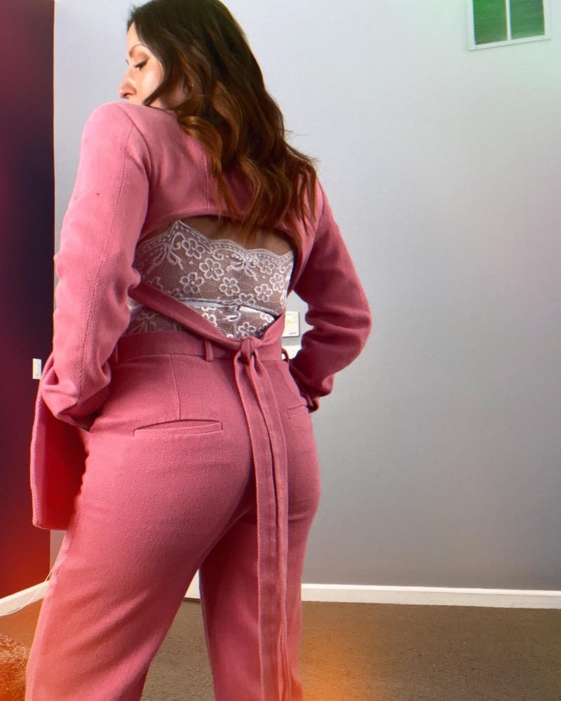 Pink Backless Jacket by Thebe Magugu | Rent the Runway