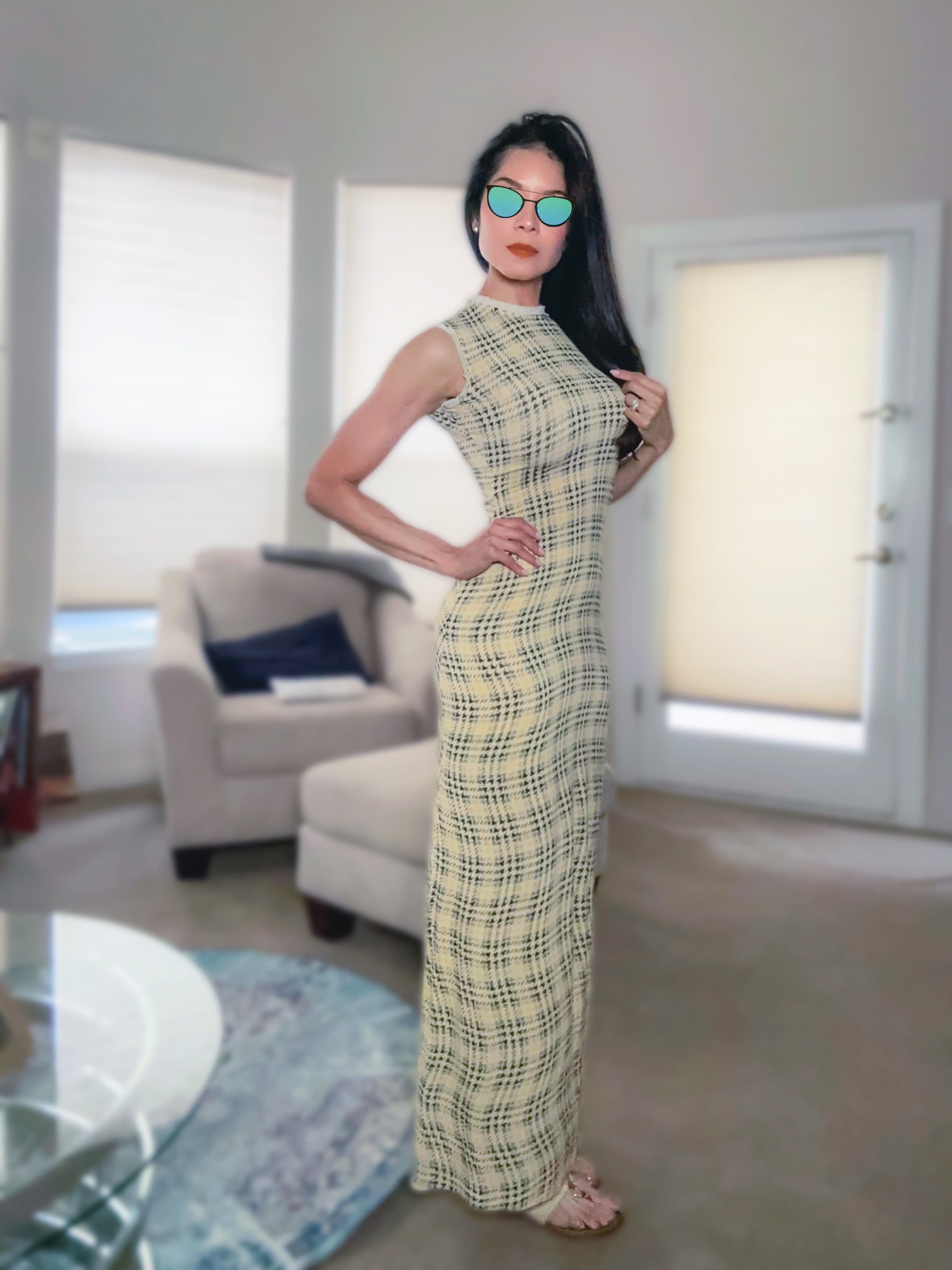 Tartan-Check Maxi Dress by Rabanne | Rent the Runway