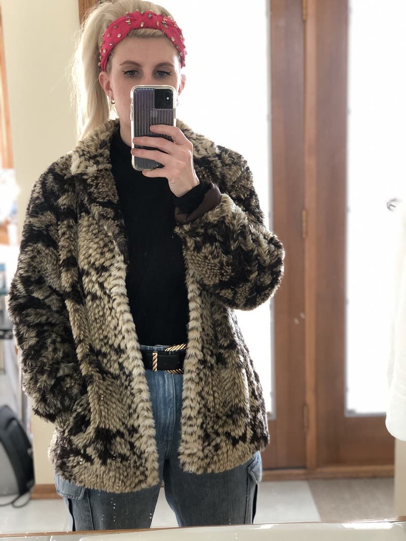 ジャケット・アウター felim FAKE FUR NUDE COAT Classic MINK fur jacket brown Medium coat 30