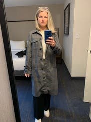 Grey Plaid Long Coat by Derek Lam 10 Crosby | Rent the Runway