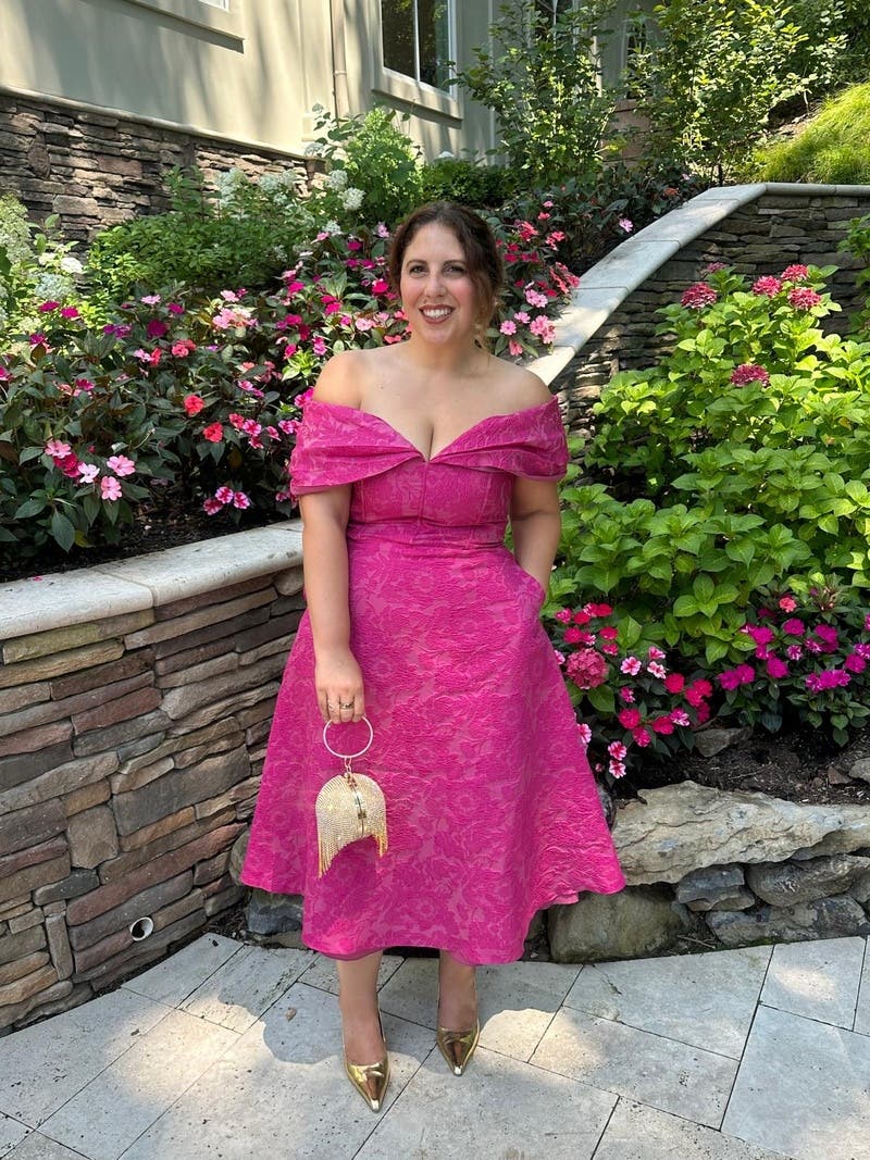 Fiona Cloud Jacquard Dress by Theia | Rent the Runway