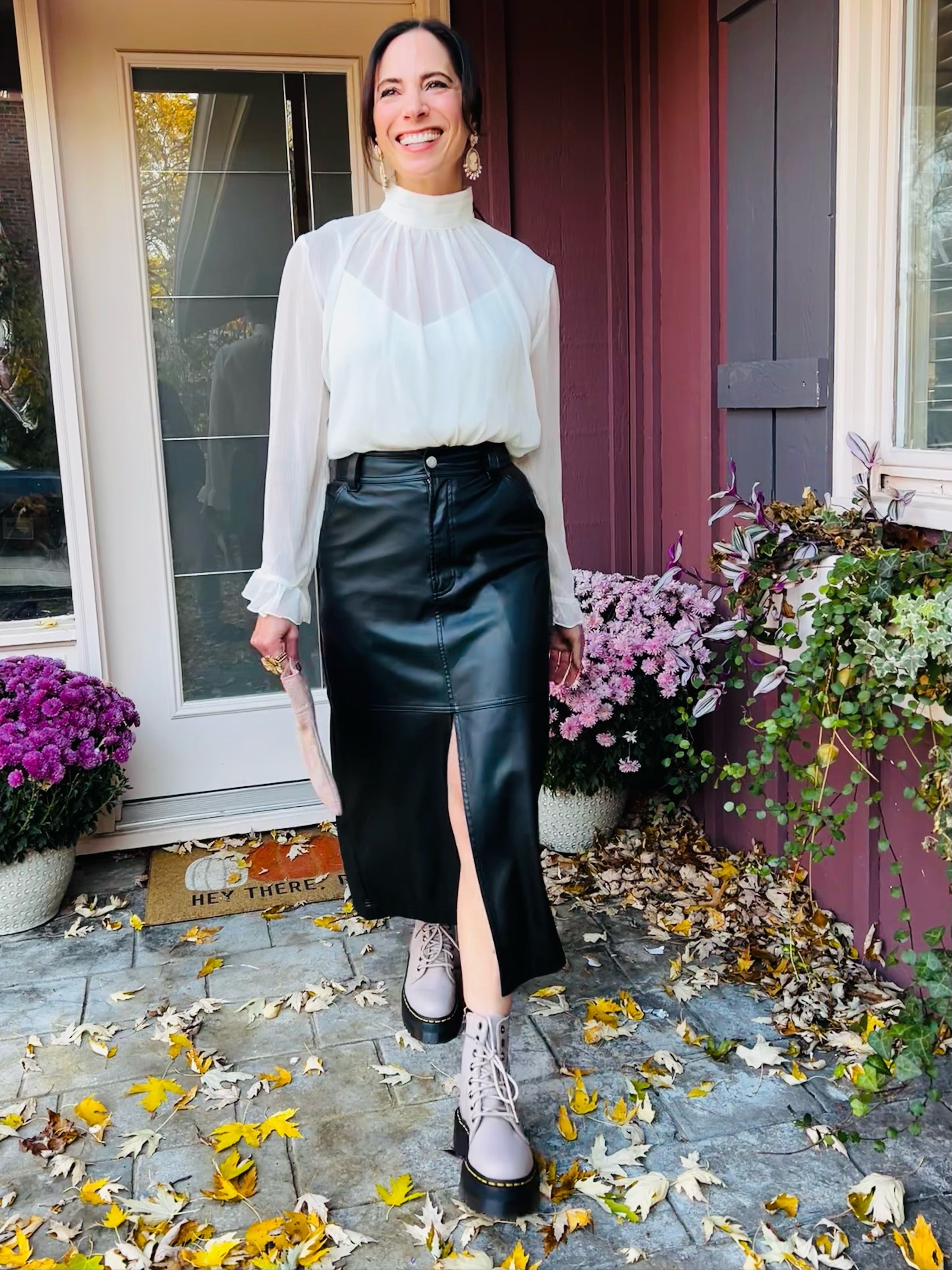 スカート Barbour Shelby Faux-Leather Midi Skirt Barbour | Shelby Faux-Leather Midi Skirt | Women | Dark Rust