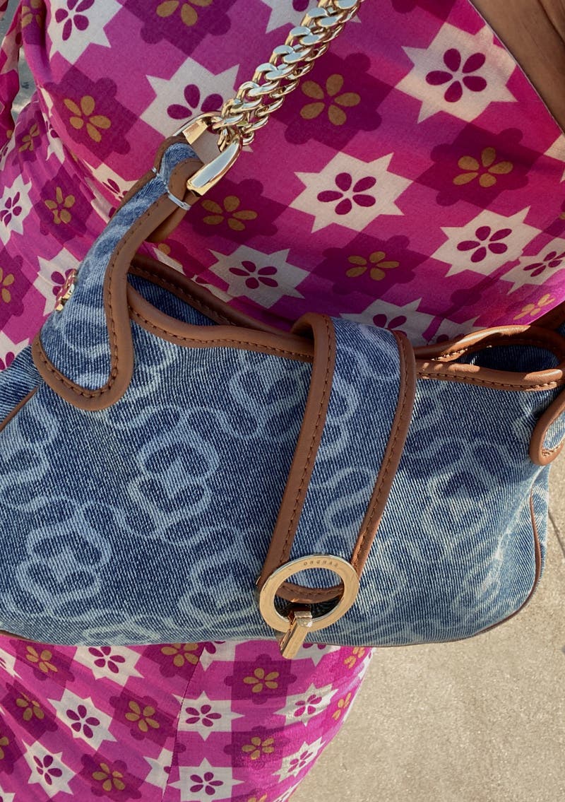 Denim Logo Janet Bag by Sandro | Rent the Runway