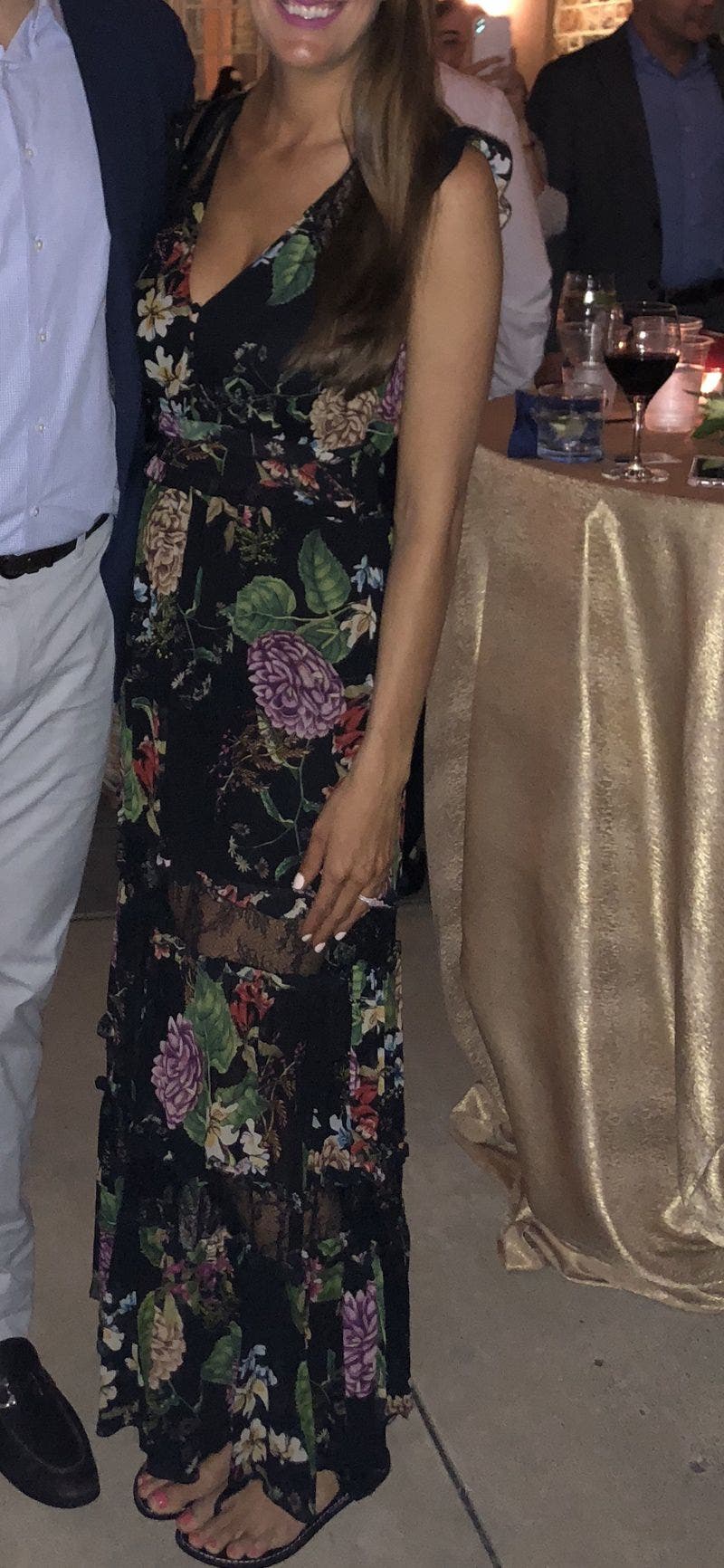Ruched Floral Ruffle Maxi
