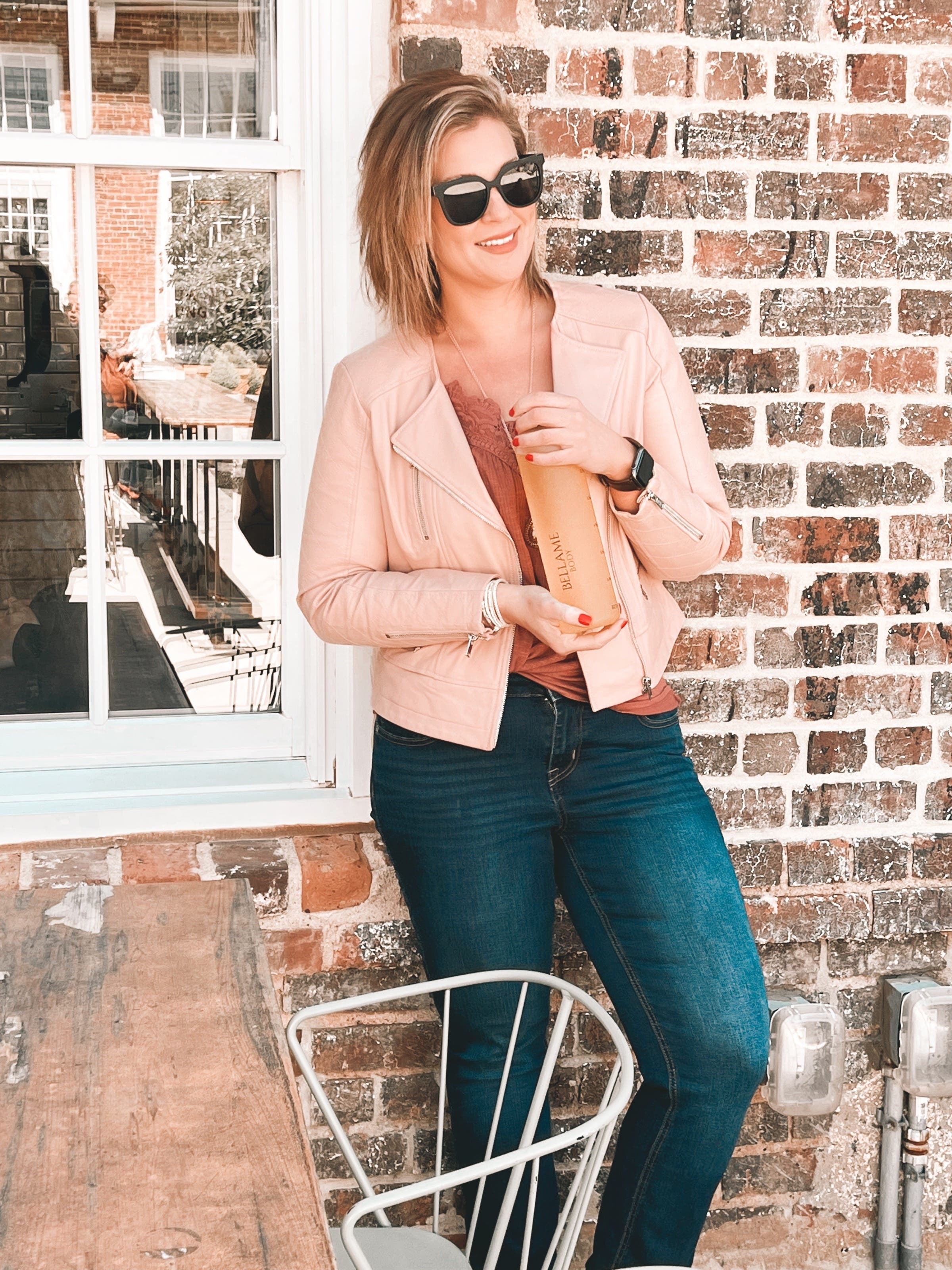 Quilted Collarless Moto Jacket by Slate & Willow | Rent
