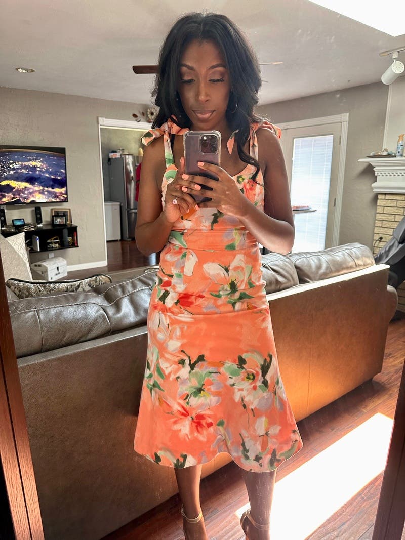 Hana Coral Floral Dress by Dress The Population | Rent the Runway