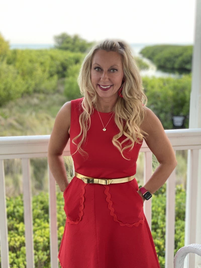 Red Scalloped Trim Dress by RED Valentino | Rent the Runway