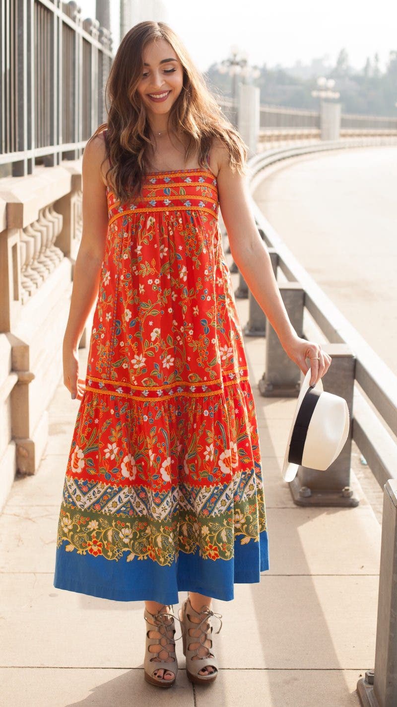 Samba Batik Flower Printed Maxi Dress by Tory Burch | Rent