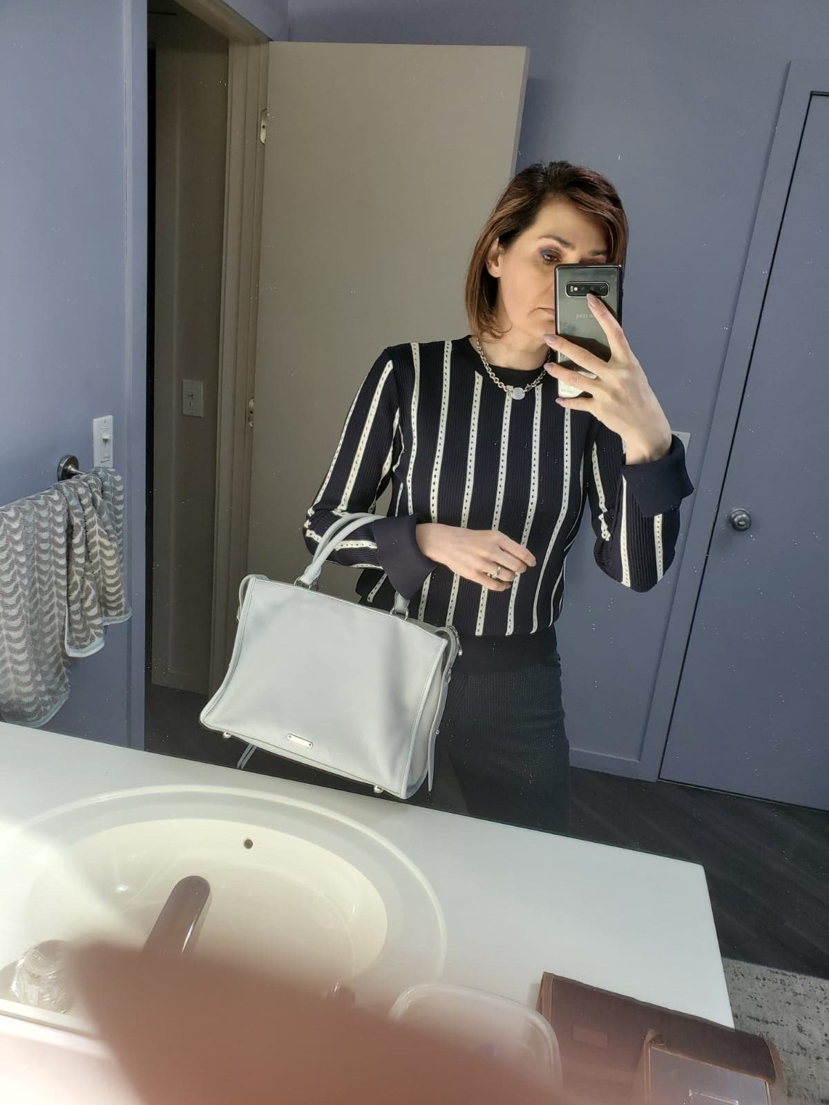 Grey Bedford Zip Satchel by Rebecca Minkoff Accessories | Rent the