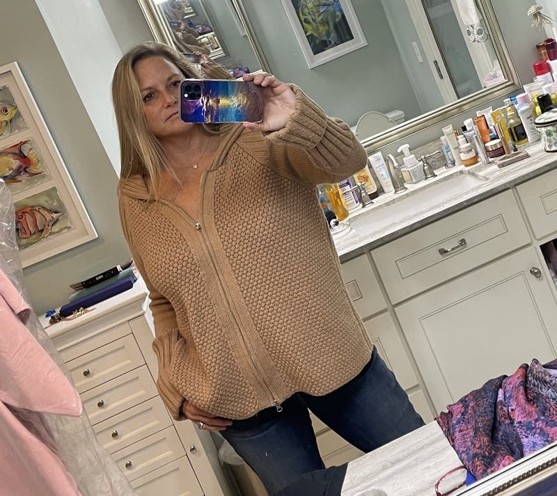 Brown Oversized Zip Up Sweater by Victor Alfaro x RTR | Rent the