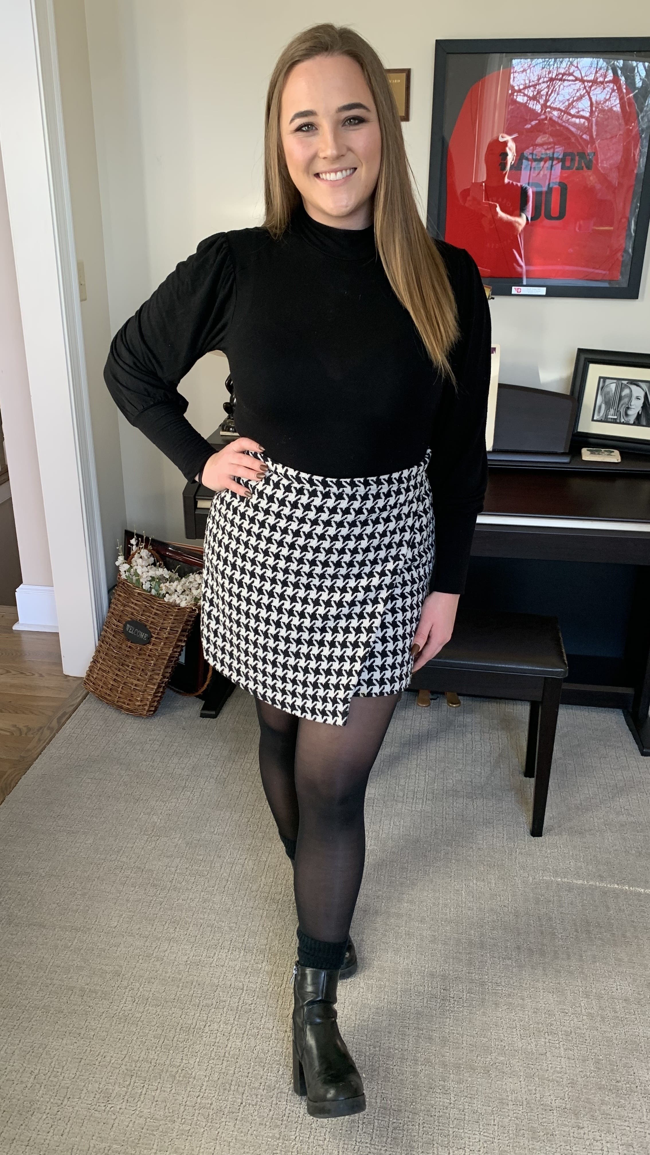 Houndstooth Mini Skirt by Louna | Rent the Runway