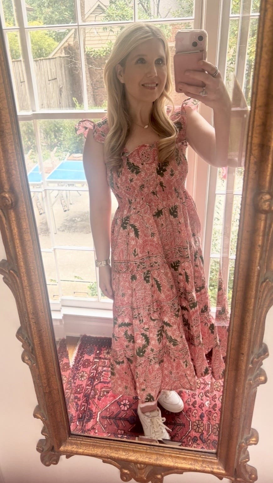 【House on the Hill】 Dress pink The Solange Dress in Pink Ditsy Floral, online now ❤️