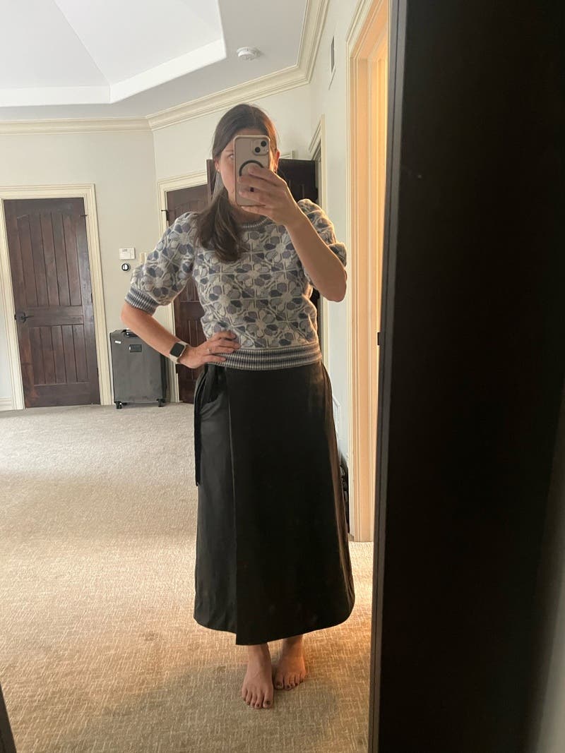 Black Faux Leather Wrap Skirt by TOCCIN X RTR | Rent the Runway