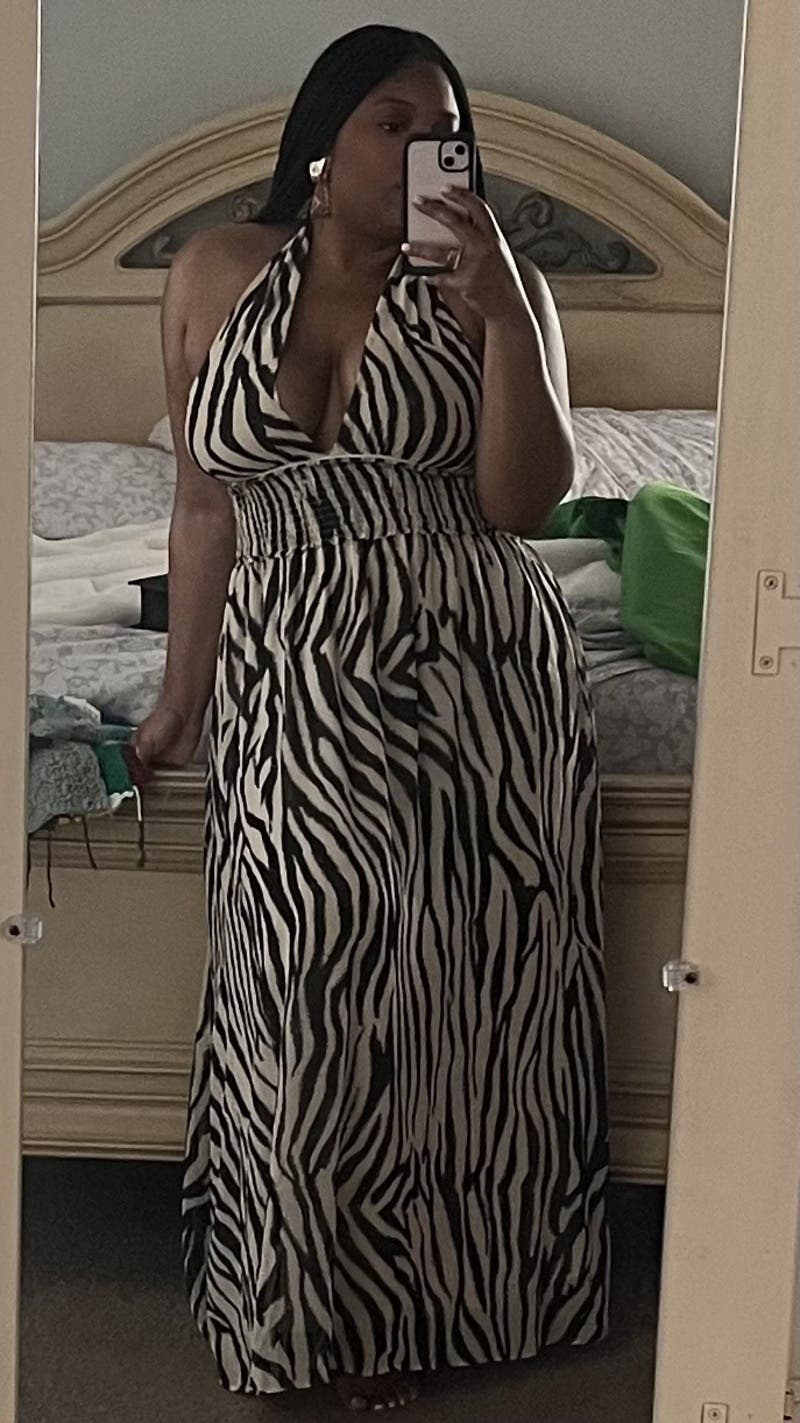 Zebra Smocked Maxi by TOCCIN X RTR | Rent the Runway