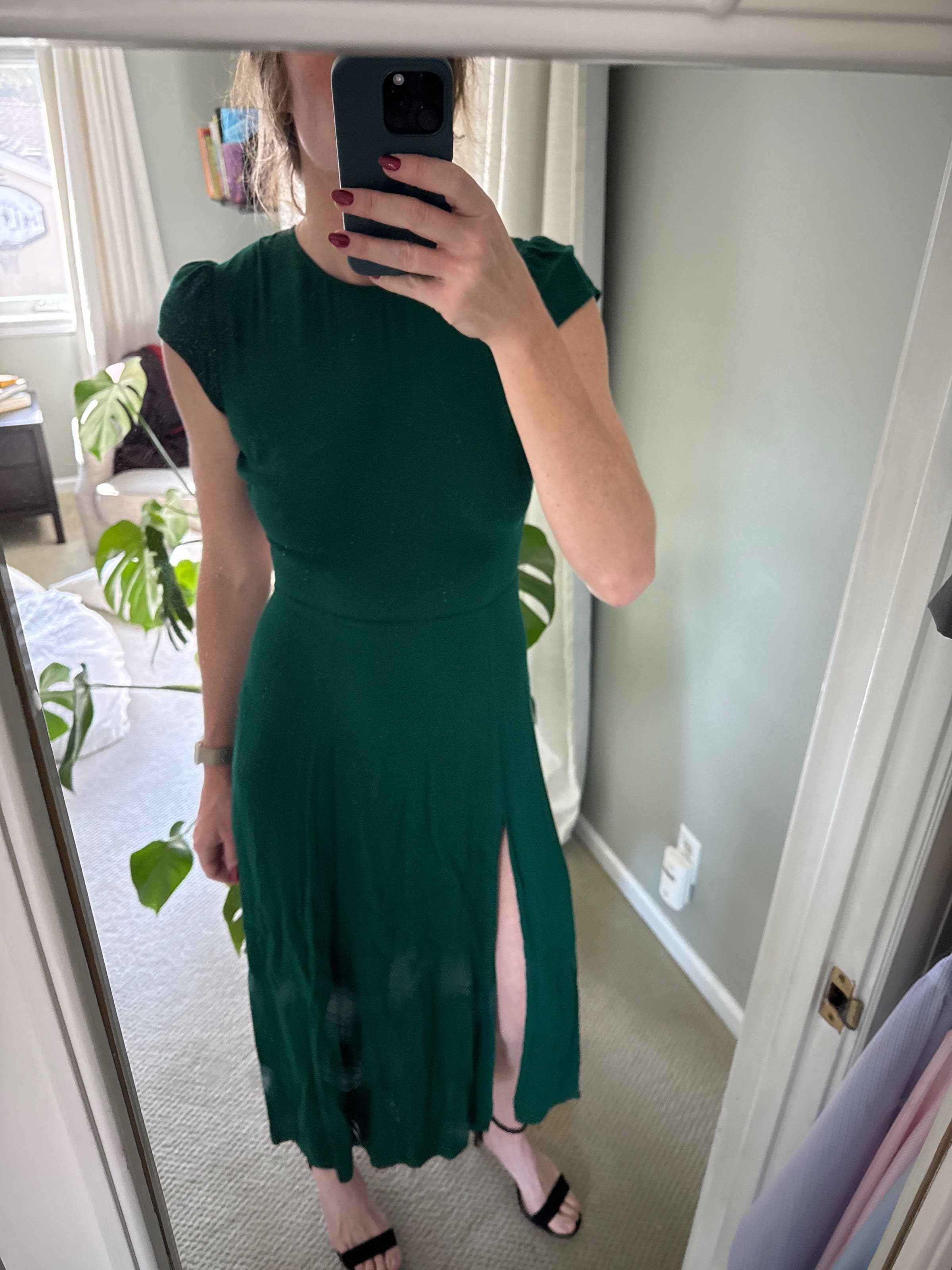 reformation green gavin dress Reformation Gavin Emerald green Dress USsize2