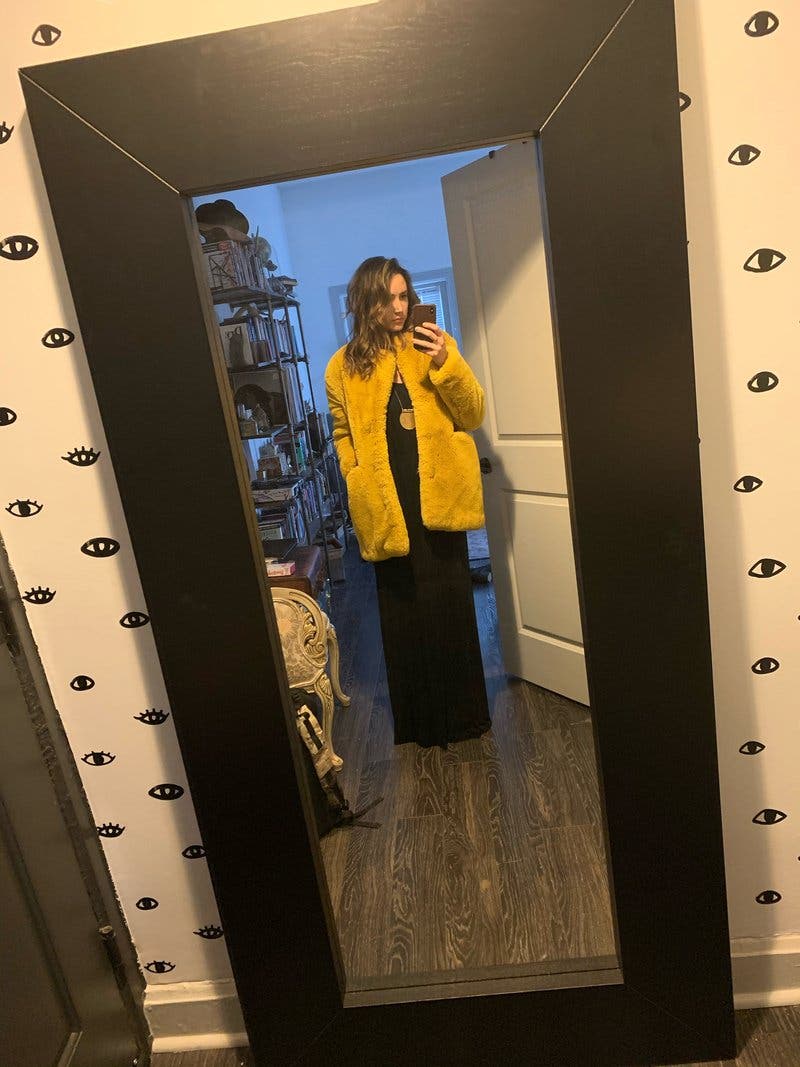 Mustard Sophie Faux Fur Coat by Apparis | Rent the Runway