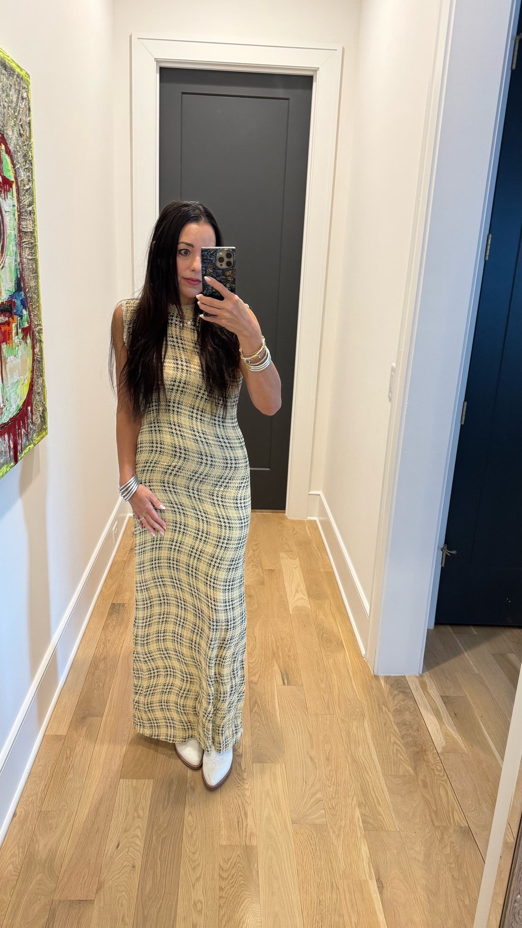 Tartan-Check Maxi Dress by Rabanne | Rent the Runway