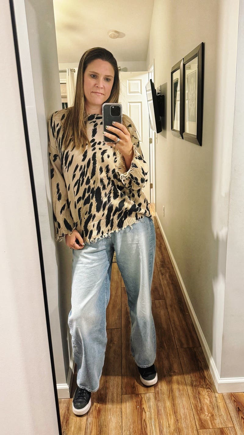 Oversized Cheetah Print Sweater by R13 | Rent the Runway