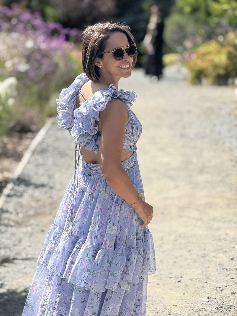 【Mac Duggal】Ieenaフローラルカットアウトドレス Ieena for Mac Duggal One-Shoulder Cutout Floral Maxi Dress