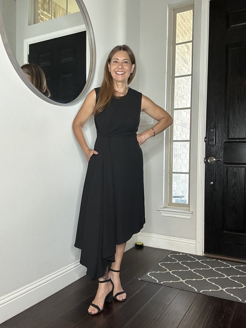 Black Side Drape Dress by Adam Lippes x RTR | Rent the Runway