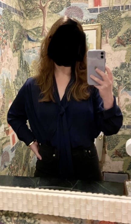 Navy Draped Blouse by Derek Lam 10 Crosby x RTR | Rent the Runway