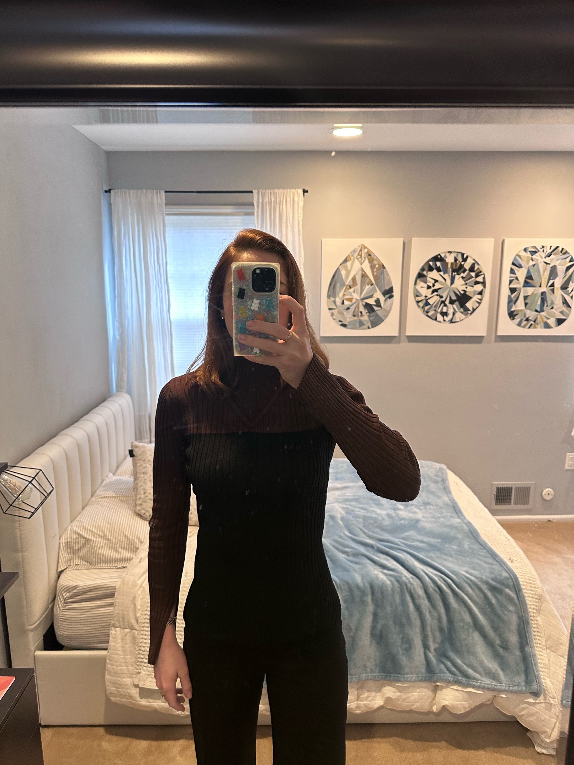 Color-block Mock Neck Sweater by Marina Moscone x RTR | Rent