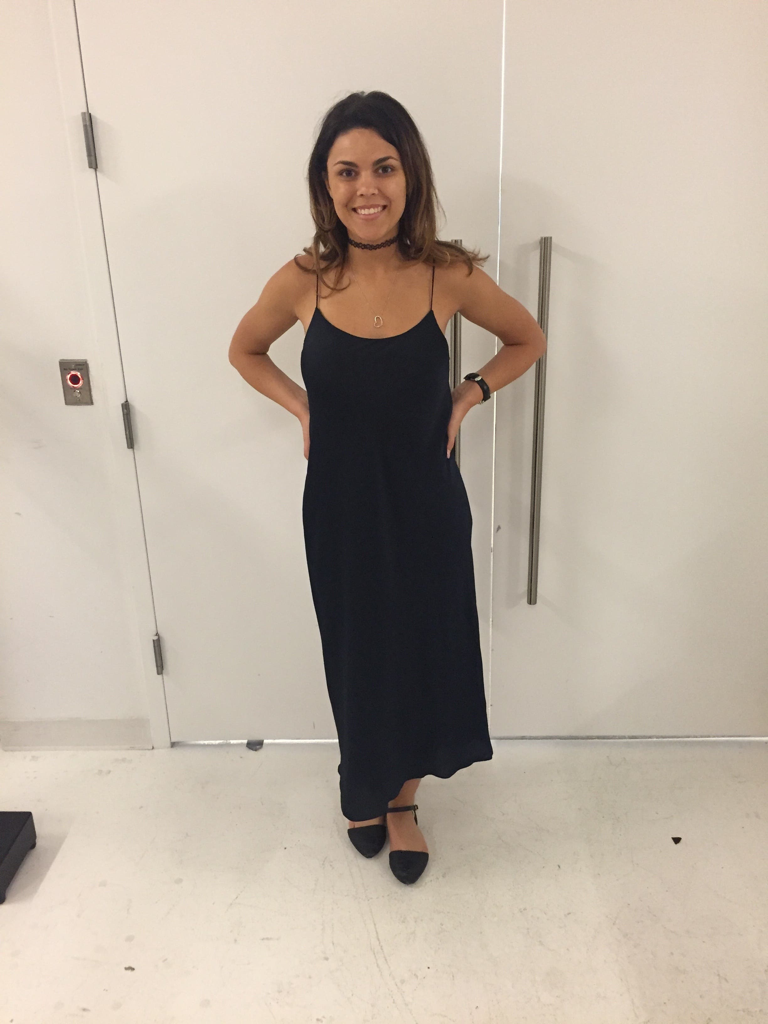 vince black slip dress