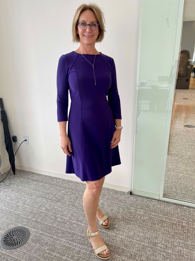 Purple Three Quarter Sleeve Dress by Lauren Ralph Lauren