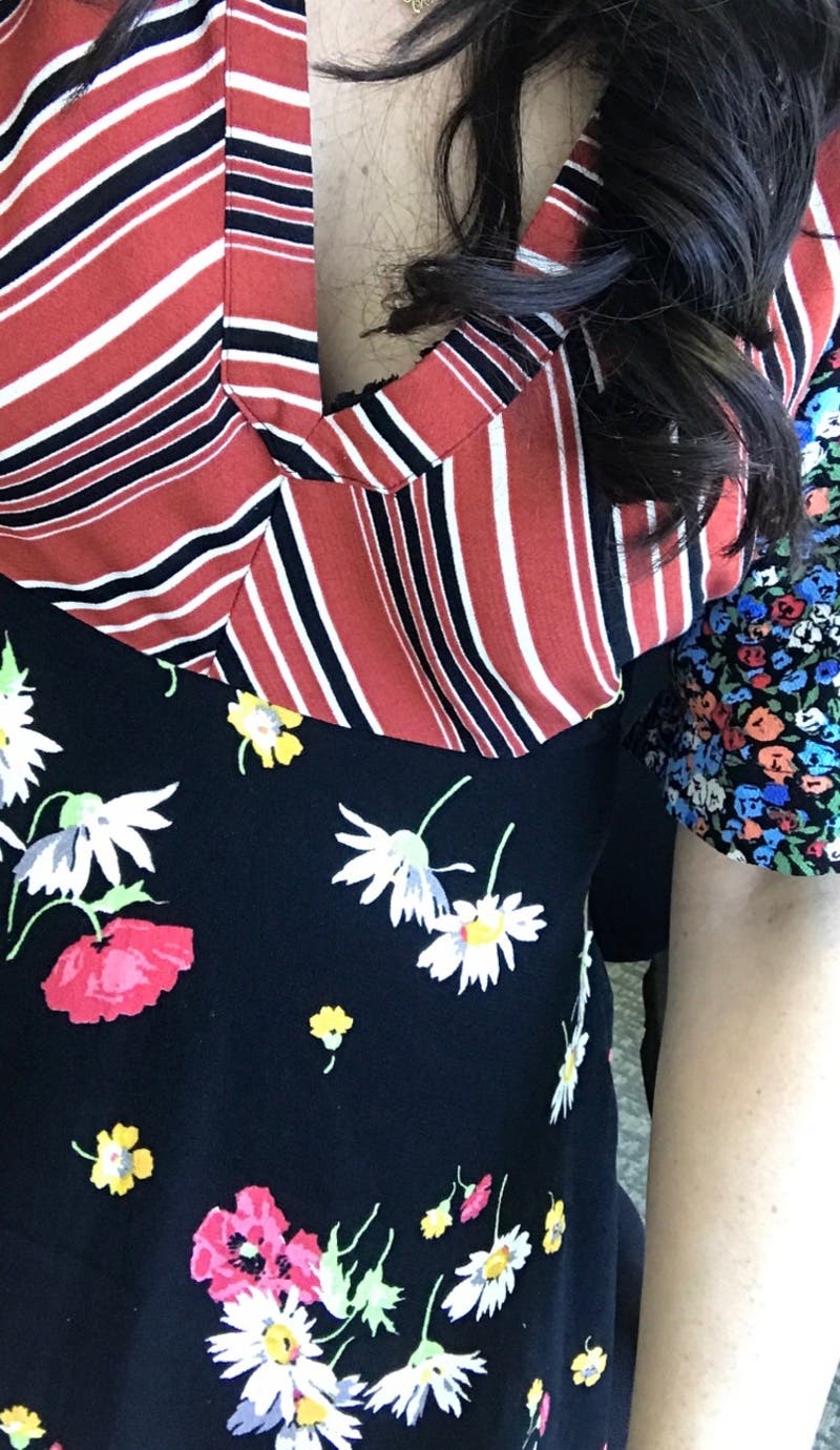Mix Print Mini Dress