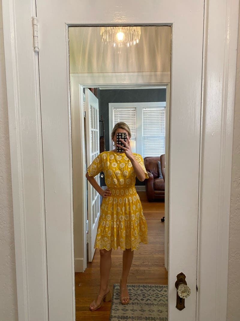 【Tory Burch】Eyelet Embroidered Dress Tory Burch Embroidered Eyelet A-Line Midi Dress | Neiman Marcus