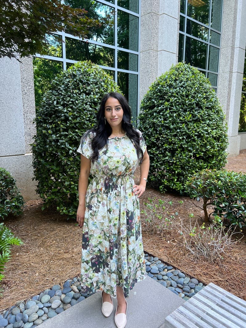 Green Floral Shirred Dress by Adam Lippes x RTR | Rent the