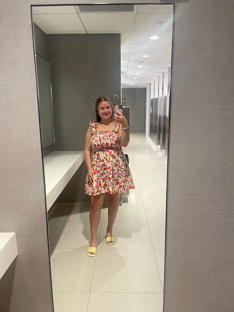 Floral Pop Ruffled Mini Dress