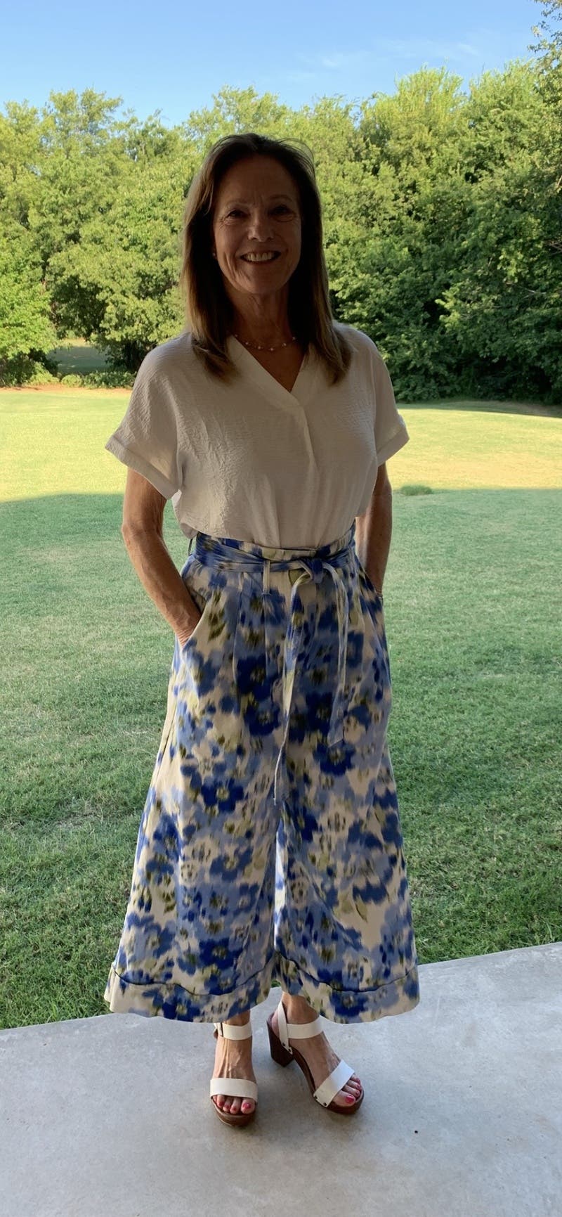 landlord フラワーパンツ Tie Waist Wide Leg Floral Pants by Adam Lippes x RTR | Rent