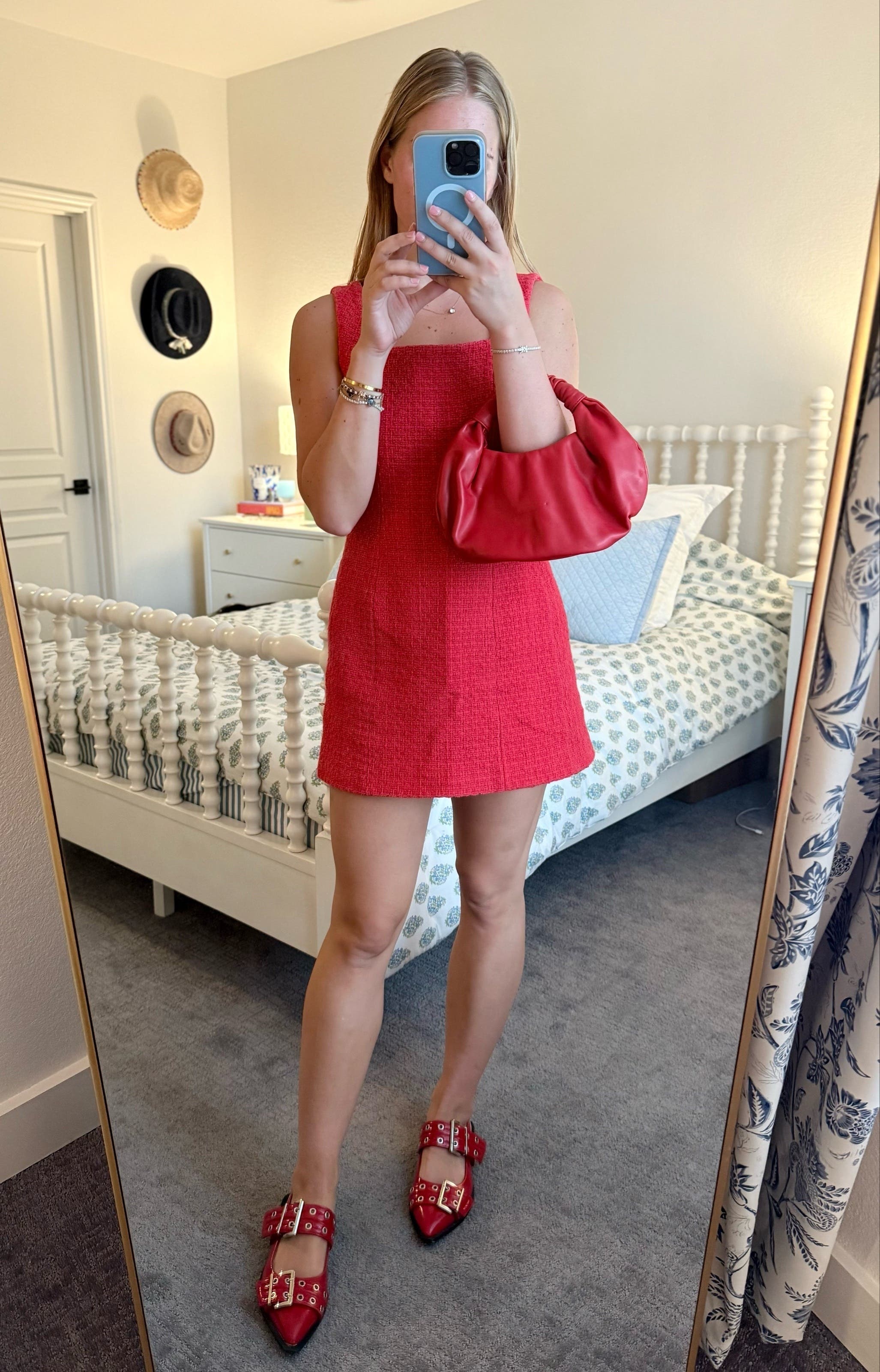 Red Tweed Mini Dress by Maje | Rent the Runway