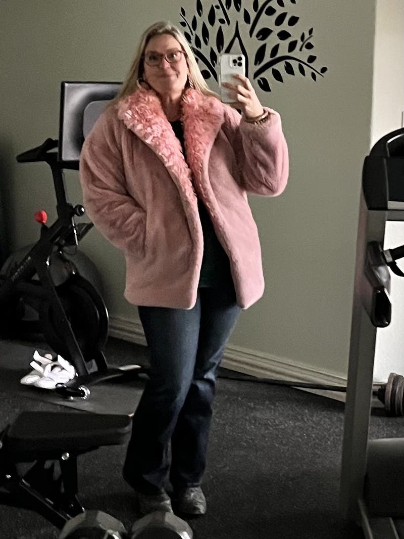 Bubble Gum Faux Fur Jacket by Heurueh | Rent the Runway