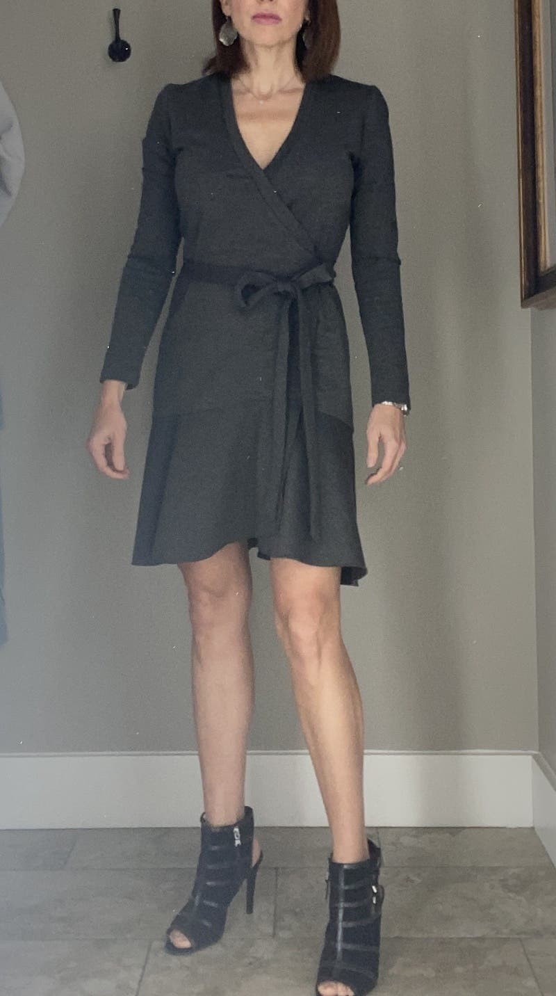Grey Wrap Dress by Nicole Miller | Rent the Runway