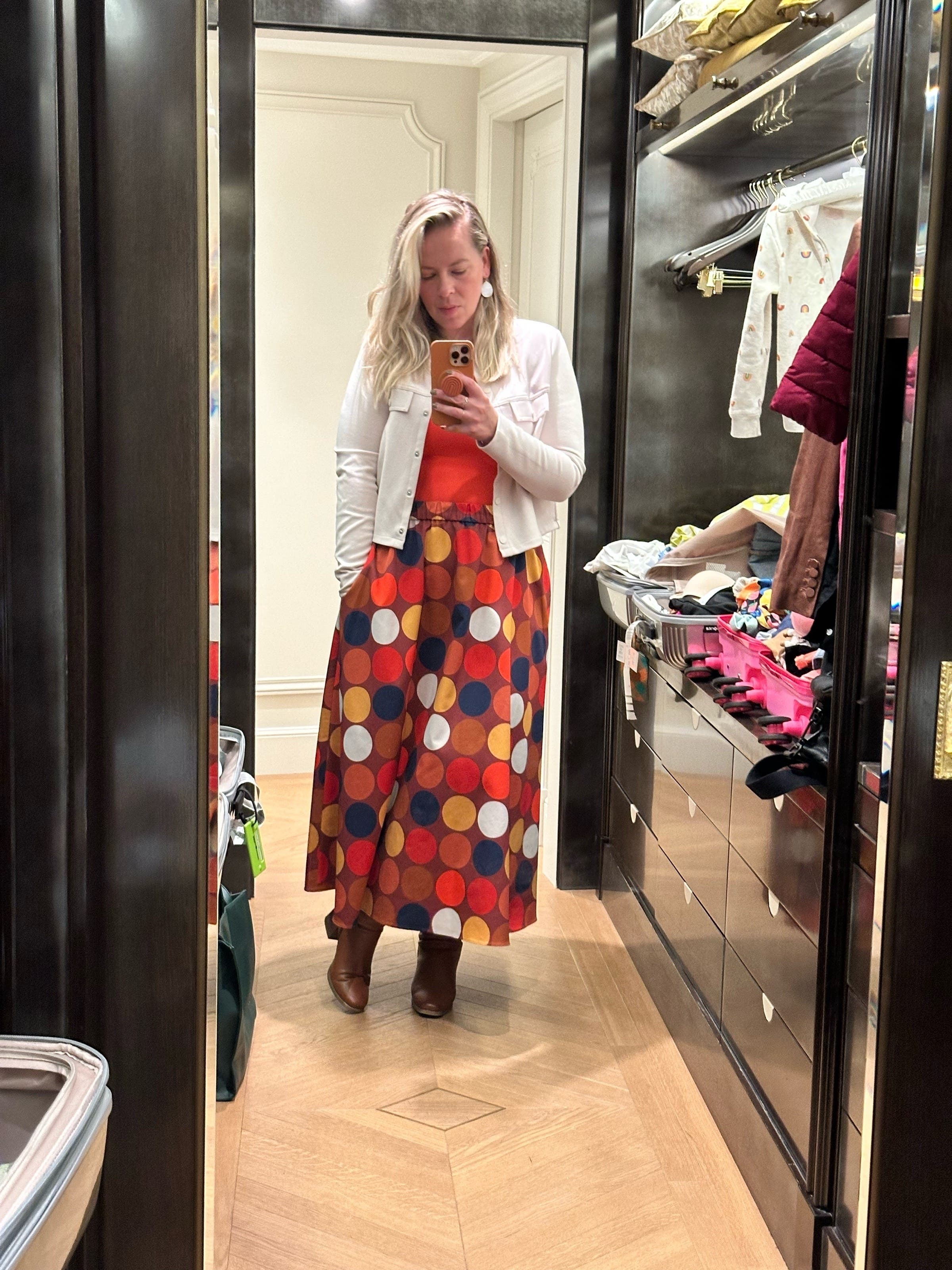 Multi Dot Faille Midi Skirt by kate spade new york | Rent the Runway