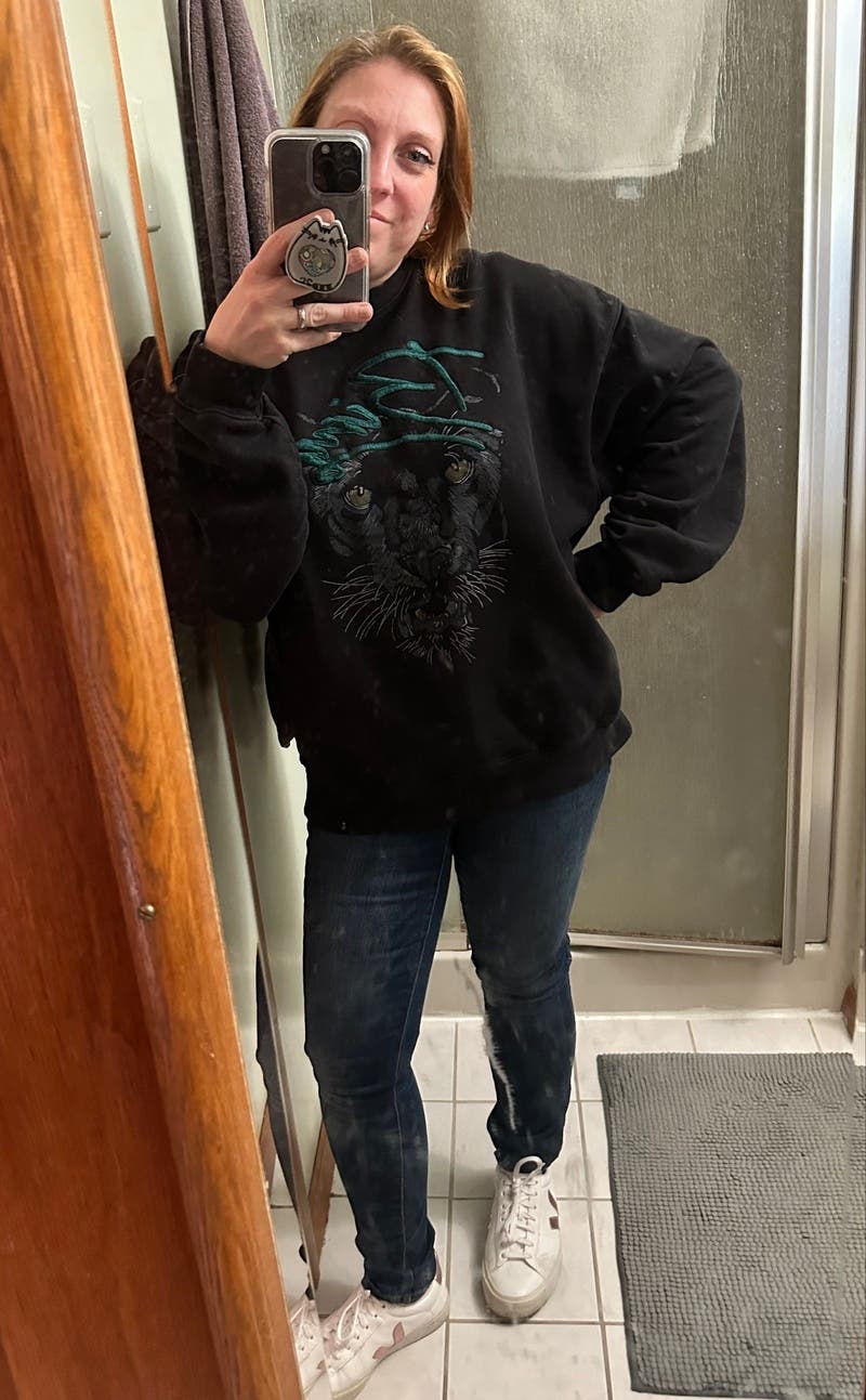ANINE BING KENNY スウェット Anine Bing Kenny Sweatshirt Panther in Vintage Black - Black