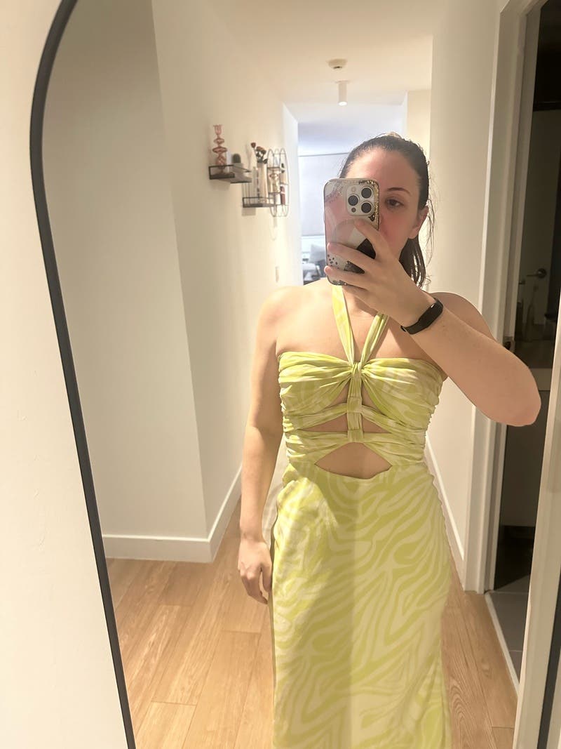Green Halter Dress by Ronny Kobo x RTR | Rent the Runway