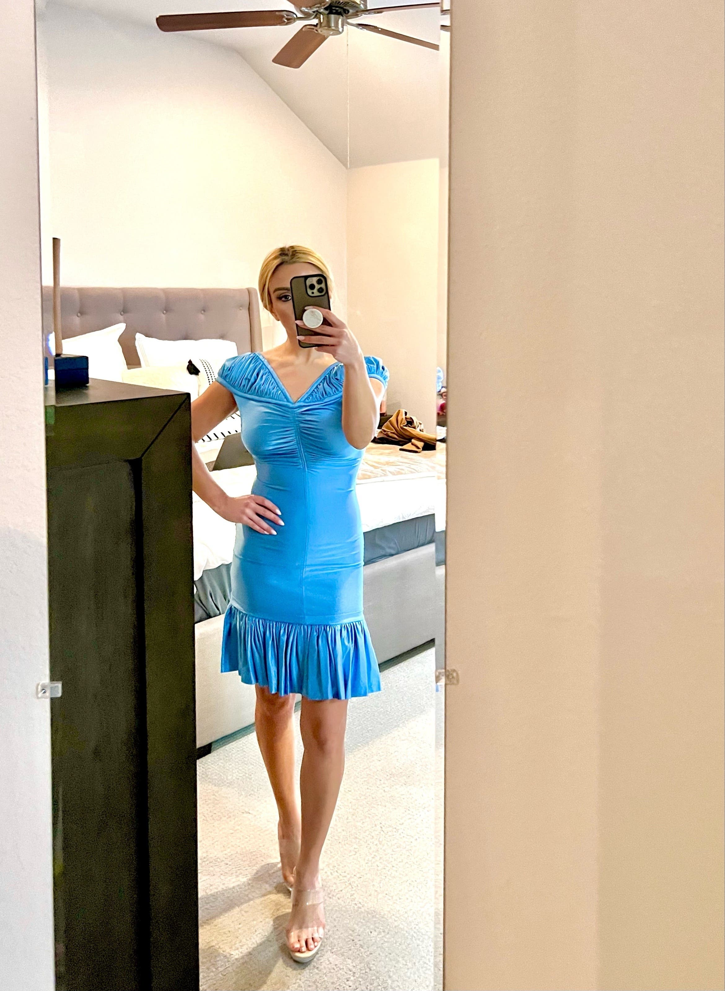 Metallic Blue Dress by Rabanne | Rent the Runway