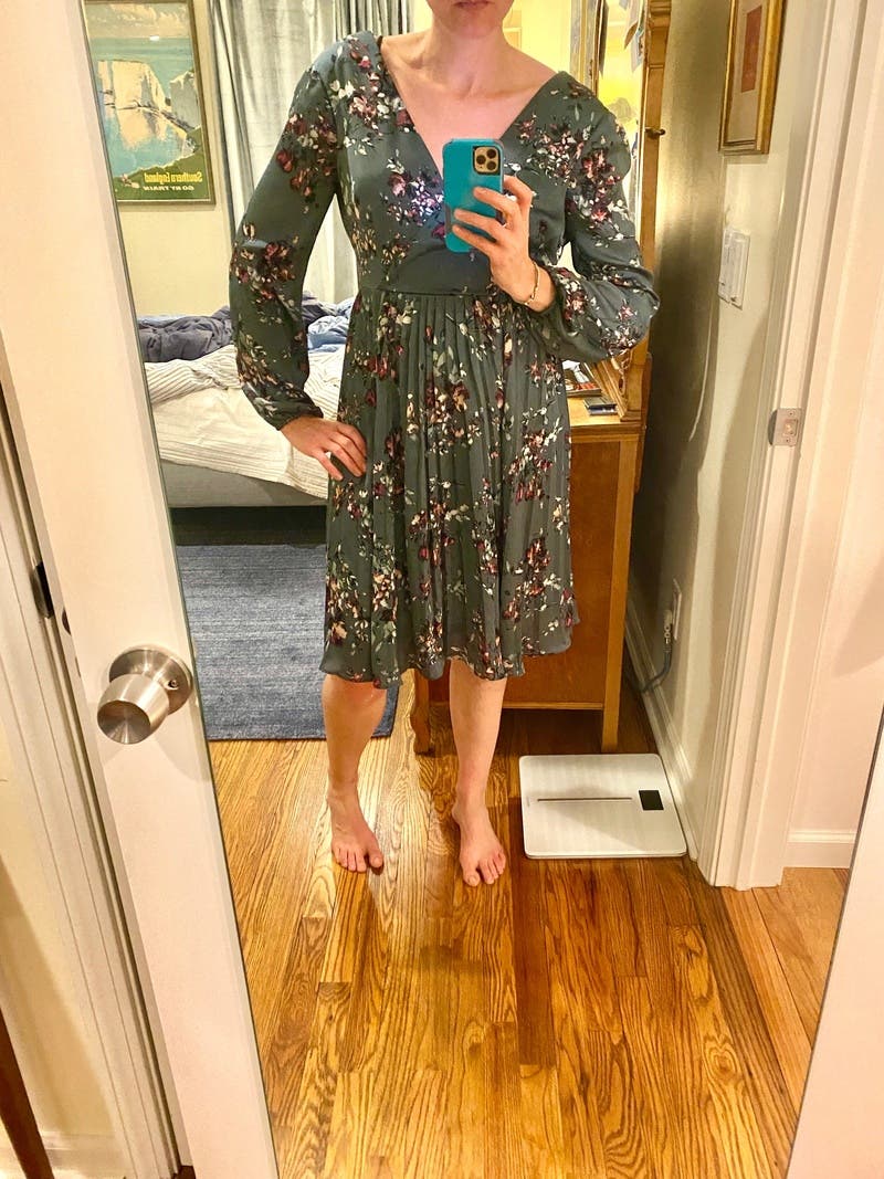 Crinkle Lawn Dress With Flower
