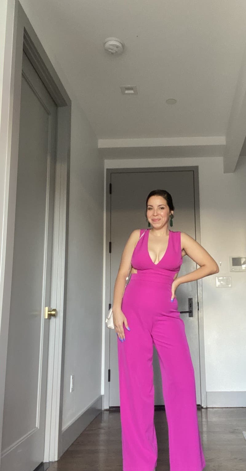 即国内発送・送込♪AIDAN MATTOX♪レースインサートドレス$220 Plunging Crepe Jumpsuit by Aidan AIDAN MATTOX | Rent the Runway