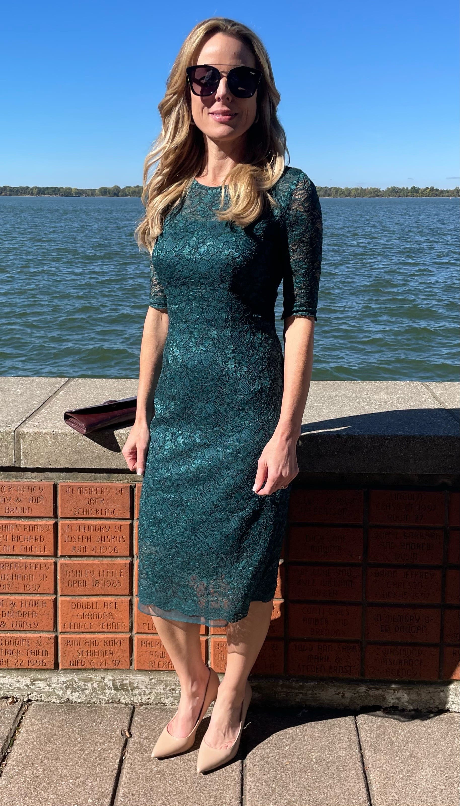 Lace me in Teal Dress by ML Monique Lhuillier | Rent the Runway