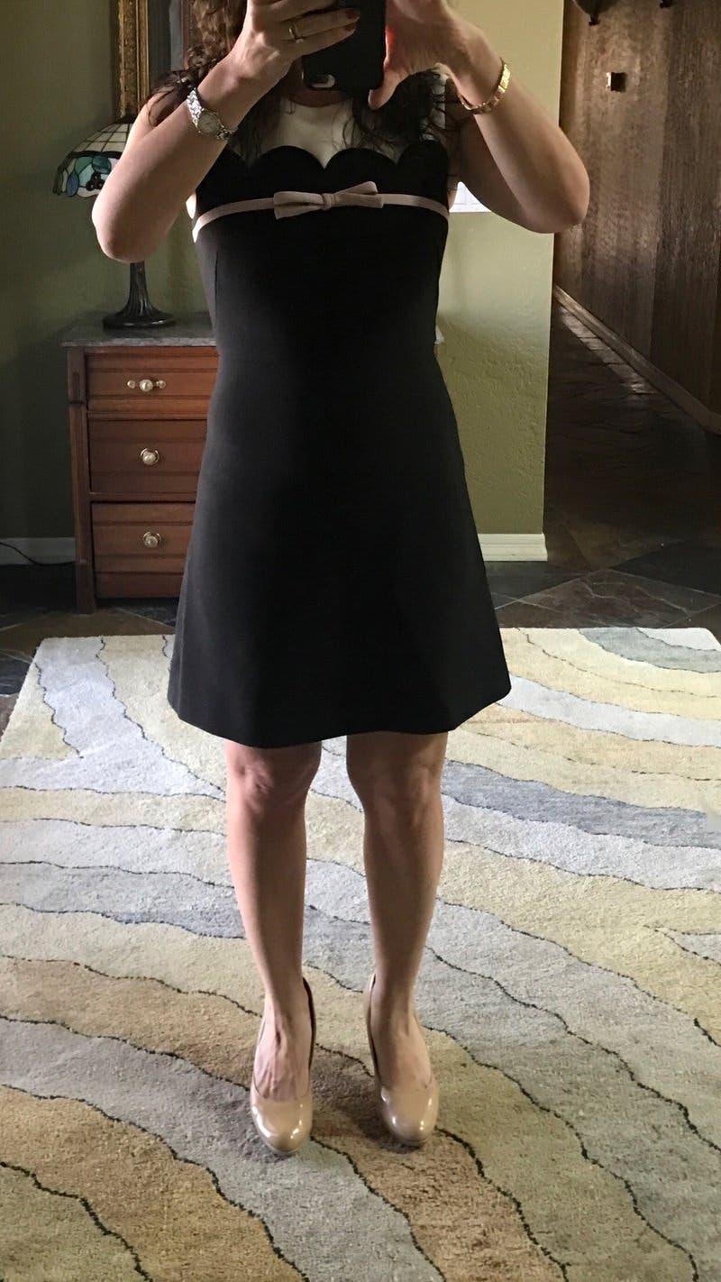 navy blue dress for baby girl Kate Spade Bow-Back Crepe Dress in Black