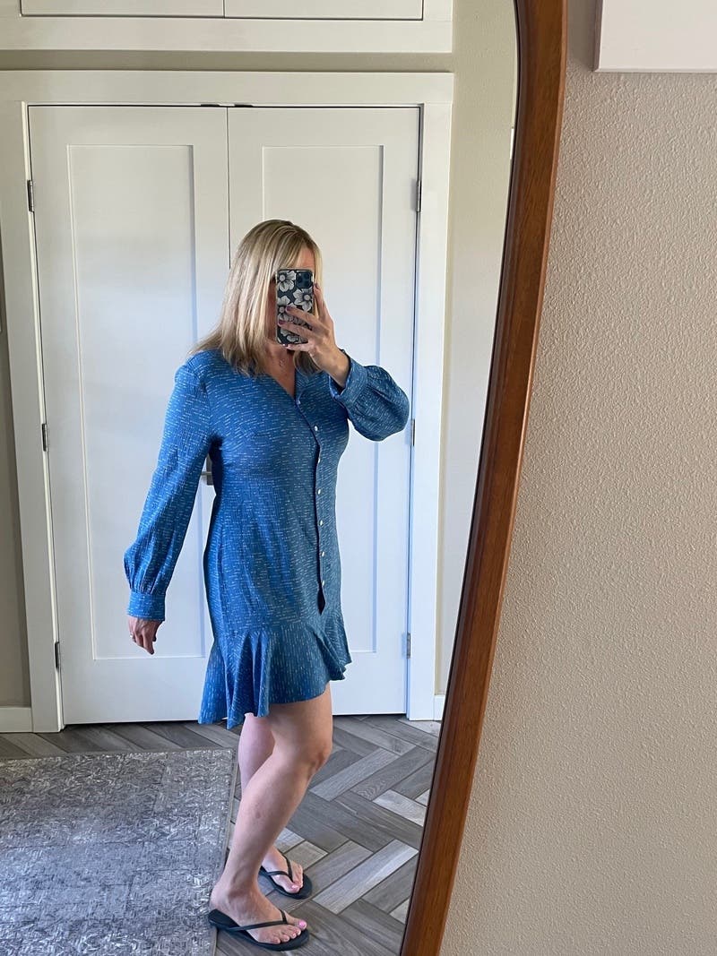 Blue Asymmetric Shirtdress by Derek Lam 10 Crosby | Rent the