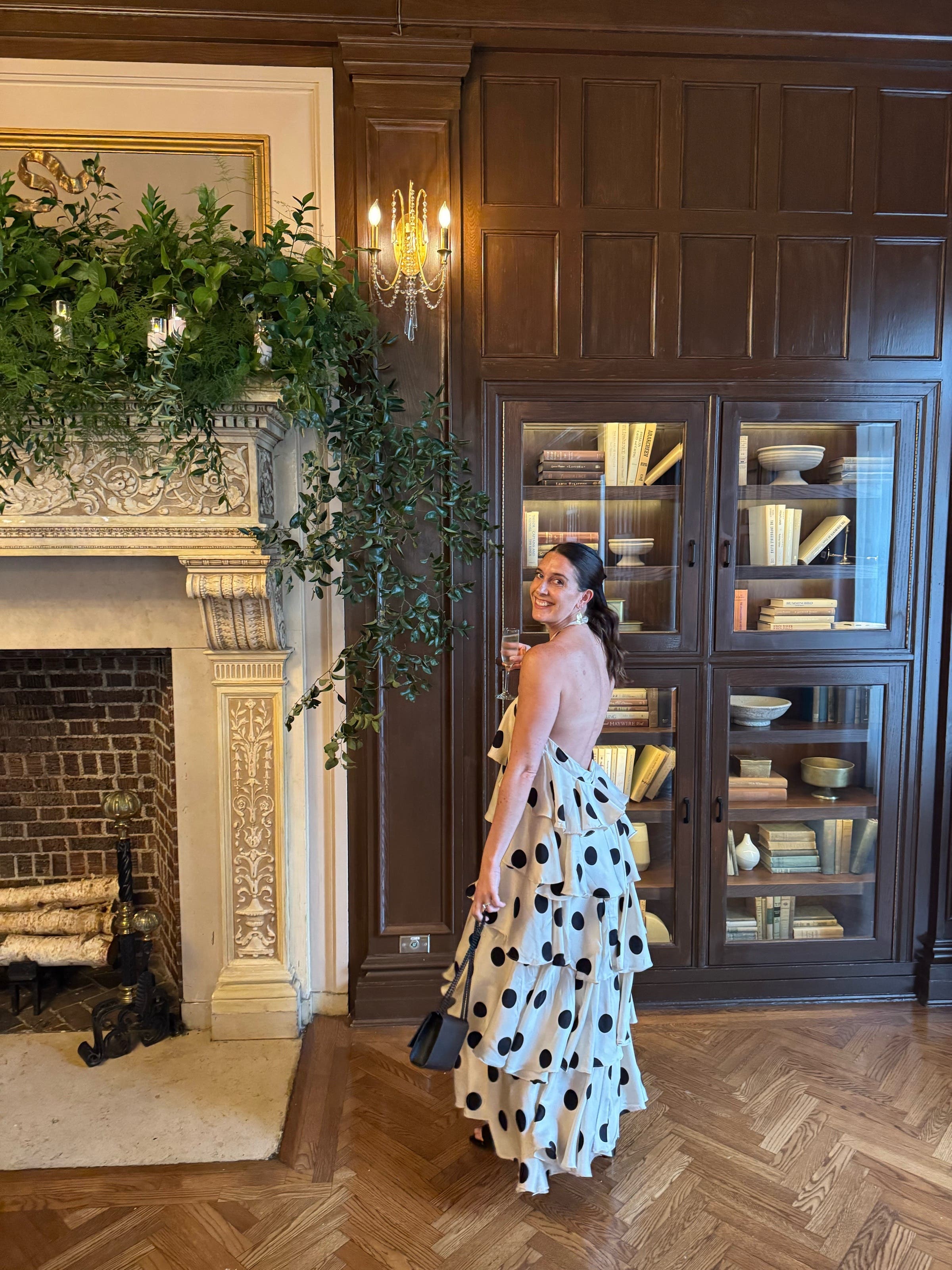 Polka Dot Tiered Ruffle Gown by Ieena for Mac Duggal | Rent
