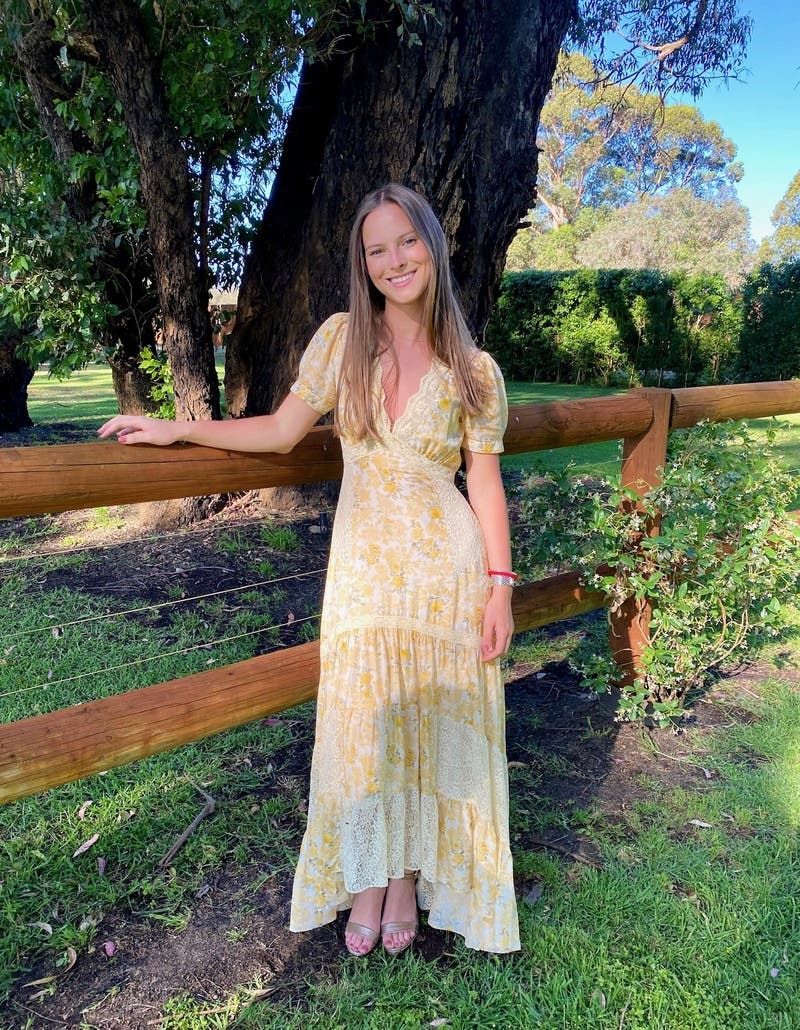 【LOVESHACKFANCY】 Tink lace-trimmed maxi dress ミニドレス Tink Dress by LoveShackFancy | Rent the Runway