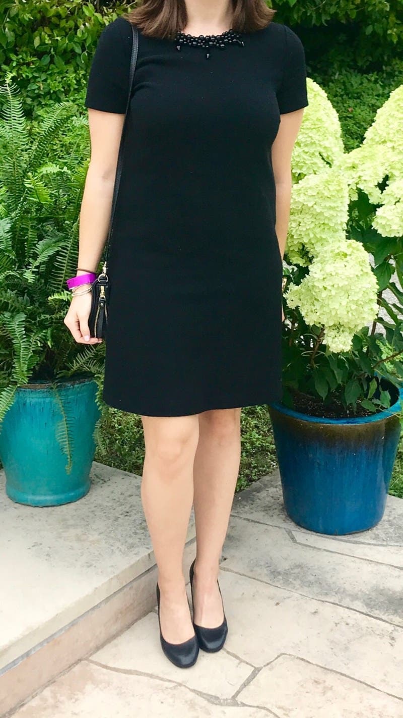Moschino シルク　リトルブラックドレス Moschino Black Crochet Knit Dress & 100% Silk Sheer Little