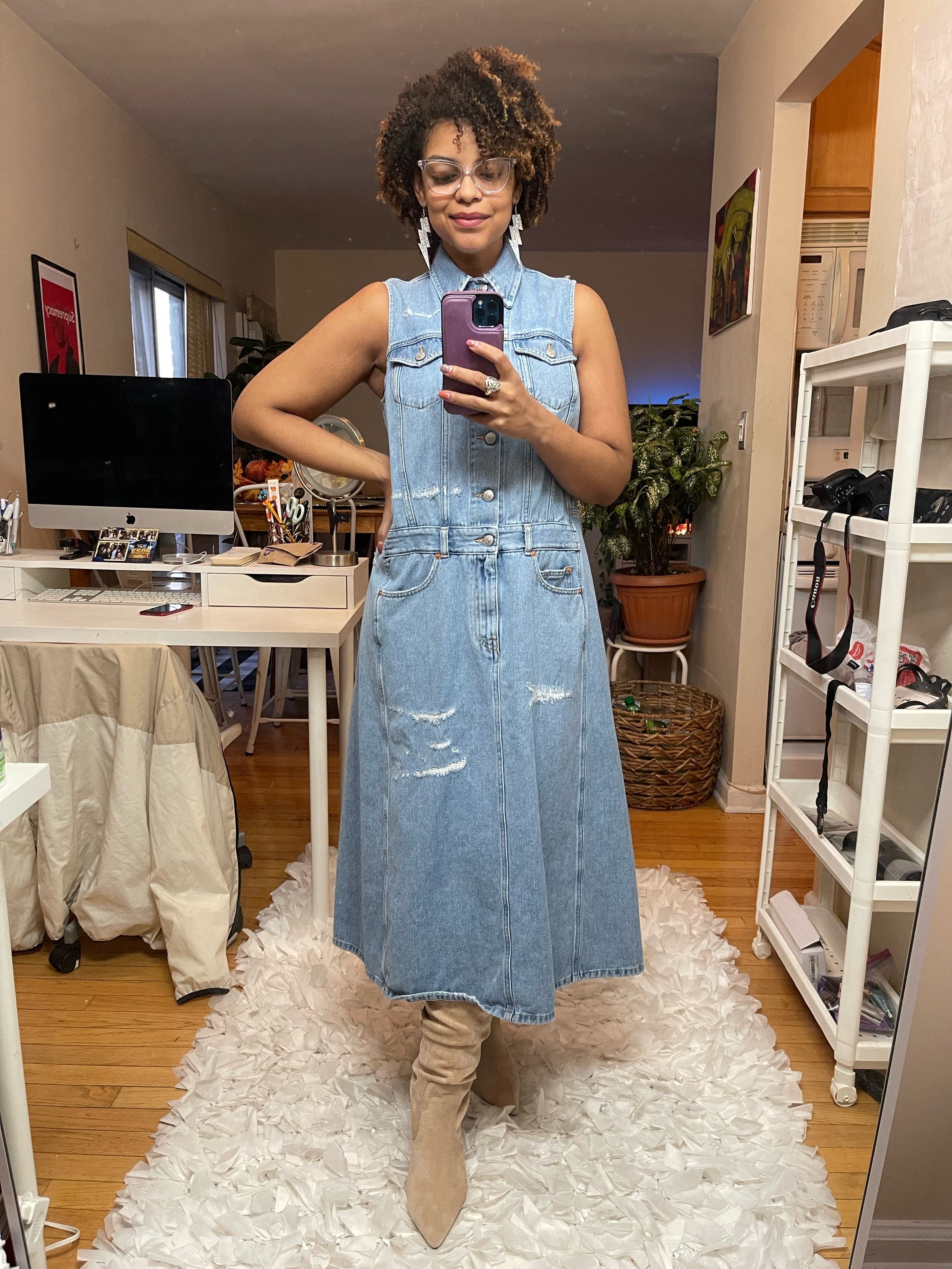 【送料&関税込】MM6 Maison Margiela Denim Dress Distressed Denim Dress by MM6 Maison Margiela | Rent the Runway